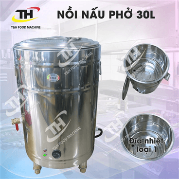 Nồi Nấu Phở Điện 30 Lít Sử Dụng Công Nghệ Mâm Nhiệt.