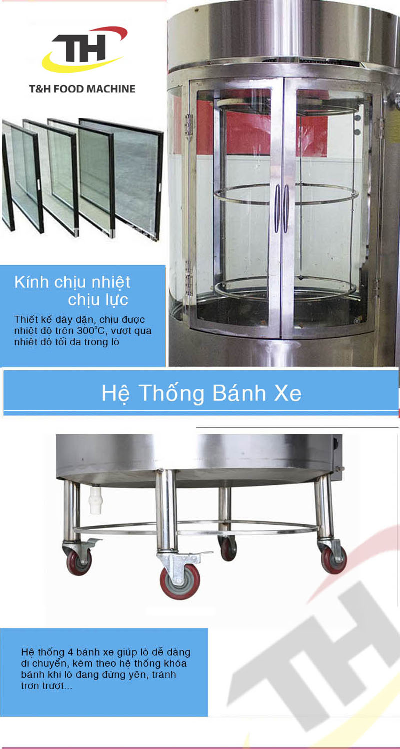 Lò quay vịt kính 680