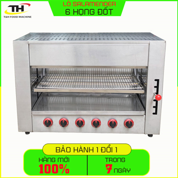 Lò nướng Salamander dùng gas 6 họng đốt